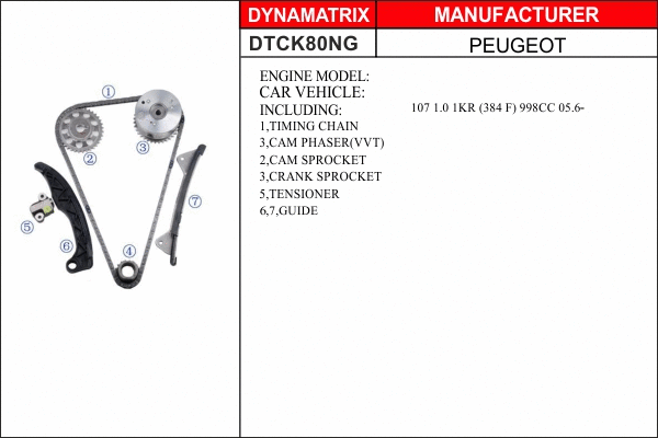 Kit de distribution par chaîne DYNAMATRIX DTCK80NG