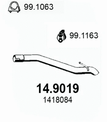 Tuyau d'échappement ASSO 14.9019