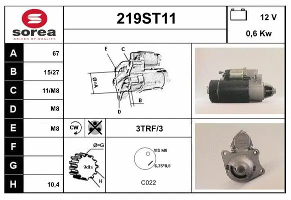 Démarreur STARTCAR 219ST11