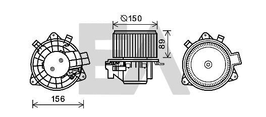 Moteur électrique, pulseur d'air habitacle EACLIMA 42A25002