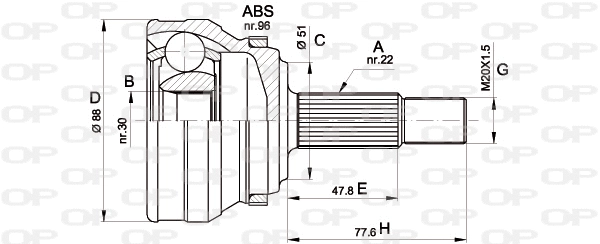 Jeu de joints, arbre de transmission OPEN PARTS CVJ5109.10