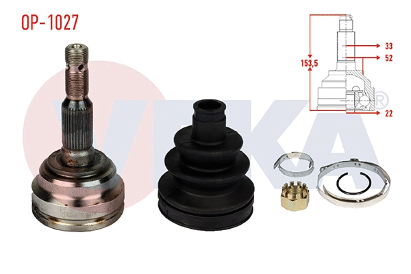 Jeu de joints, arbre de transmission VEKA OP-1027