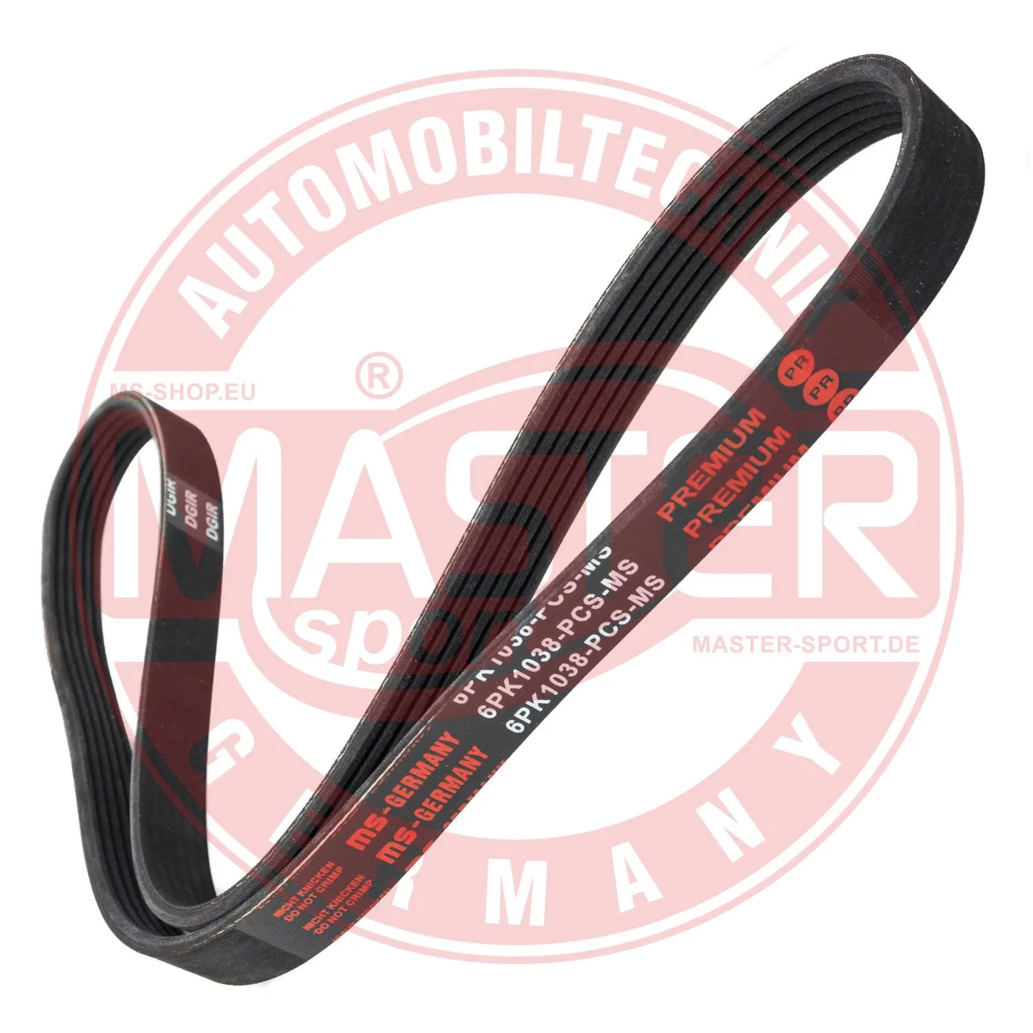 Courroie trapézoïdale à nervures MASTER-SPORT GERMANY 6PK1038-PCS-MS