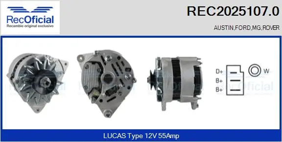 Alternateur RECOFICIAL REC2025107.0