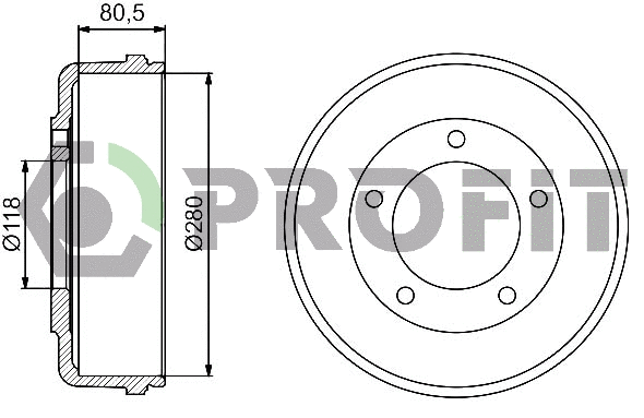 Tambour de frein PROFIT 5020-0031