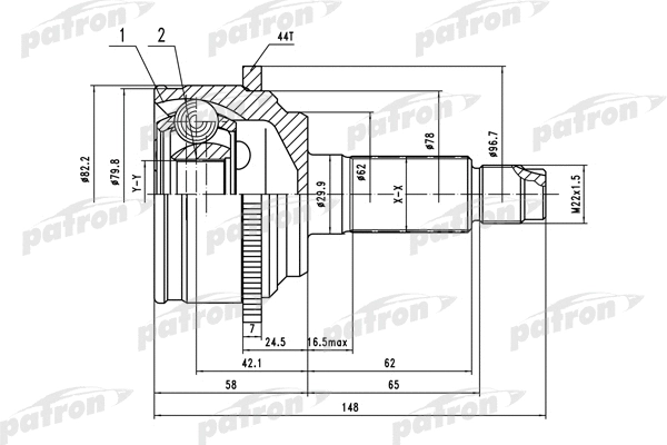 Jeu de joints, arbre de transmission PATRON PCV1525