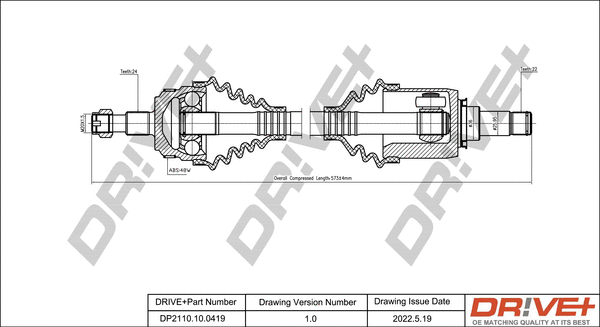 Arbre de transmission Dr!ve+ DP2110.10.0419