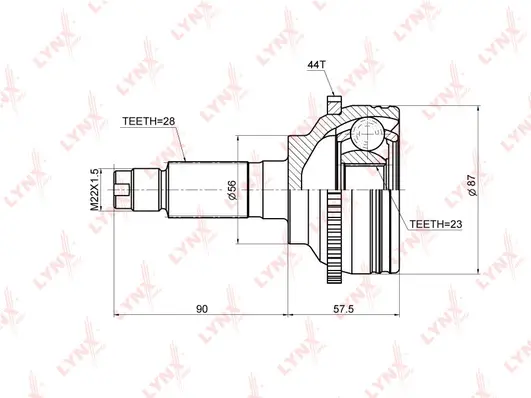 Jeu de joints, arbre de transmission LYNXAUTO CO-3672A