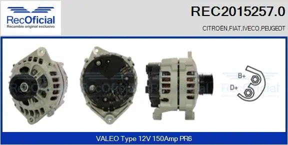 Alternateur RECOFICIAL REC2015257.0