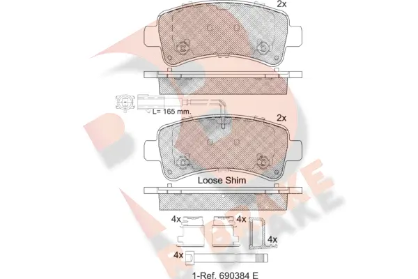 Kit de plaquettes de frein, frein à disque R BRAKE RB2240