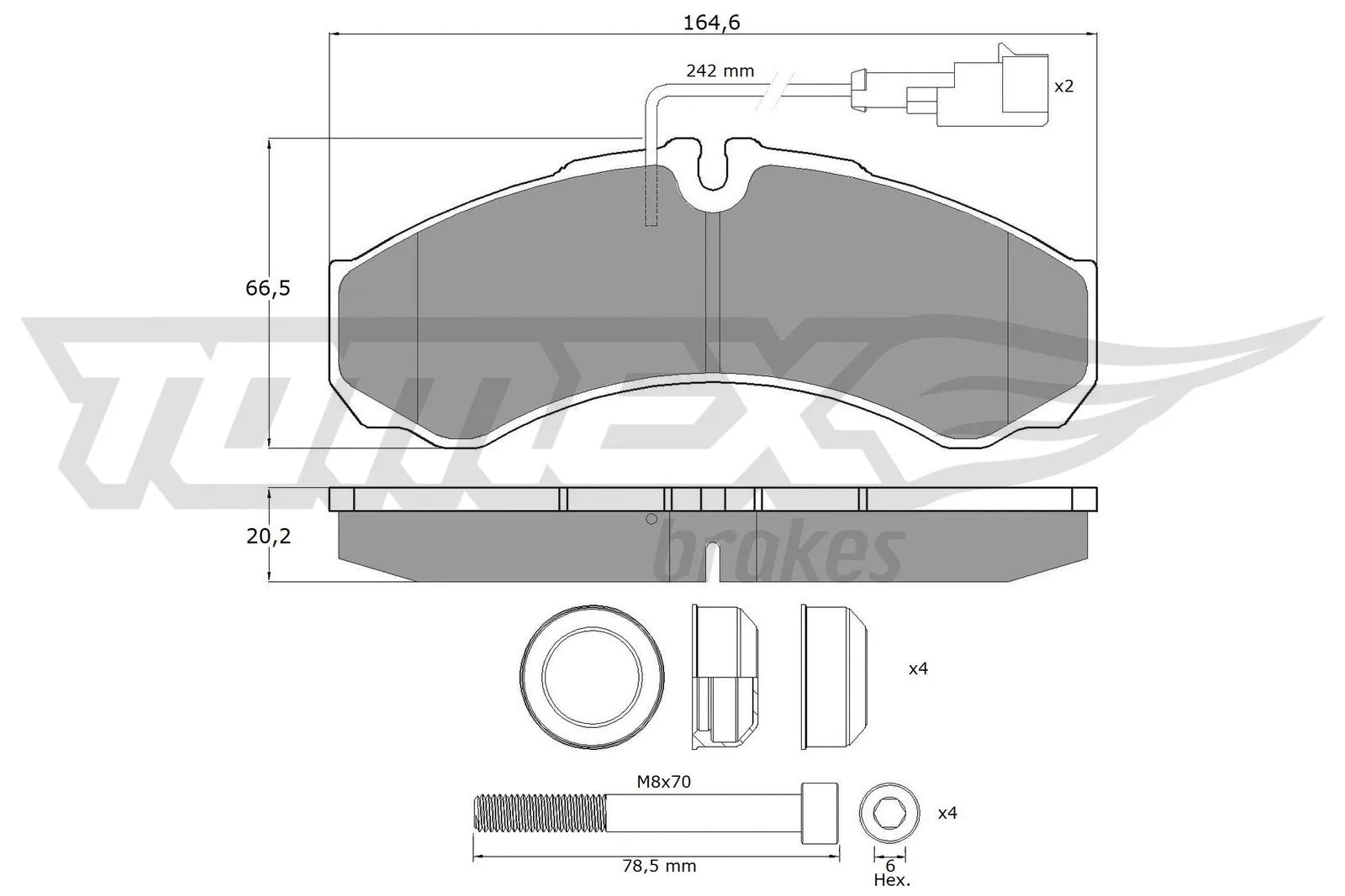 Kit de plaquettes de frein, frein à disque TOMEX Brakes TX 11-112