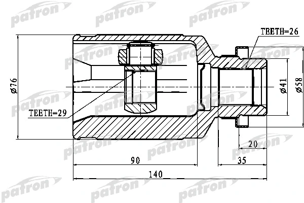 Joint, arbre de commande PATRON PCV1758