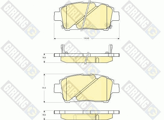 Kit de plaquettes de frein, frein à disque GIRLING 6132429