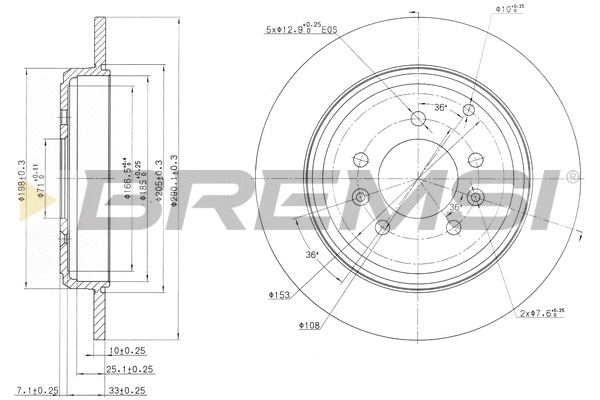Disque de frein BREMSI CD6245S