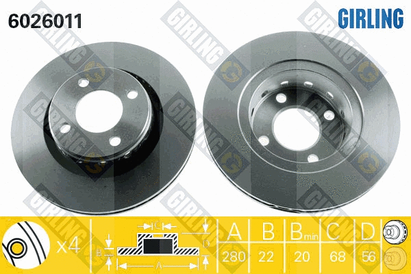 Disque de frein GIRLING 6026011