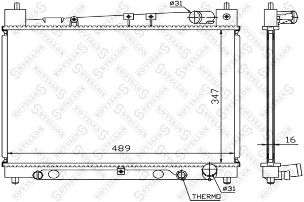 Radiateur, refroidissement du moteur STELLOX 10-26387-SX