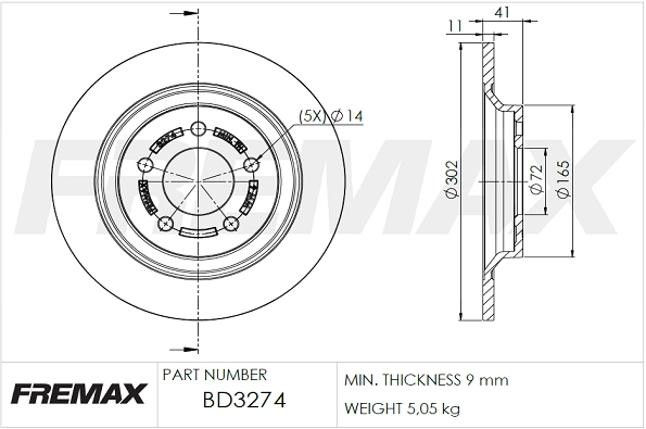 Disque de frein FREMAX BD-3274