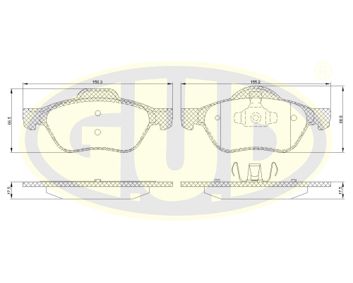 Kit de plaquettes de frein, frein à disque G.U.D. GBP096200