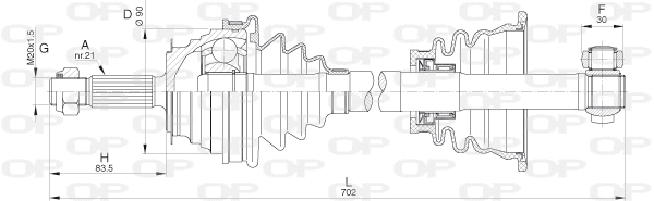 Arbre de transmission OPEN PARTS DRS6206.00