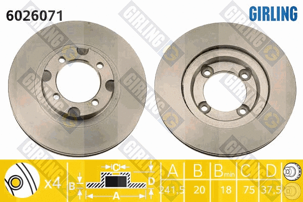 Disque de frein GIRLING 6026071