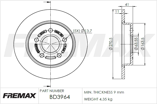Disque de frein FREMAX BD-3964