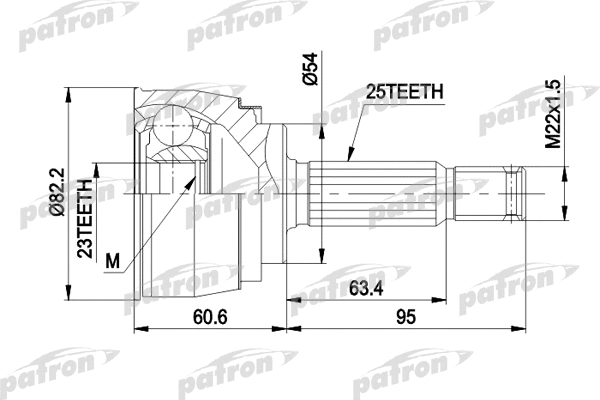 Jeu de joints, arbre de transmission PATRON PCV1147