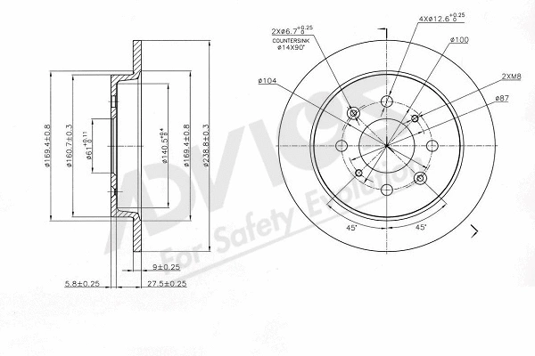 Disque de frein ADVICS-SEA C6R252
