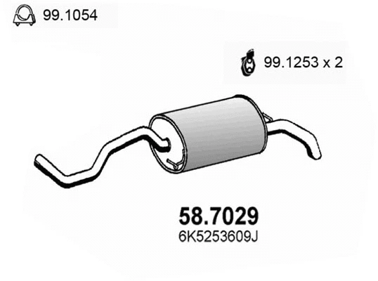 Silencieux arrière ASSO 58.7029