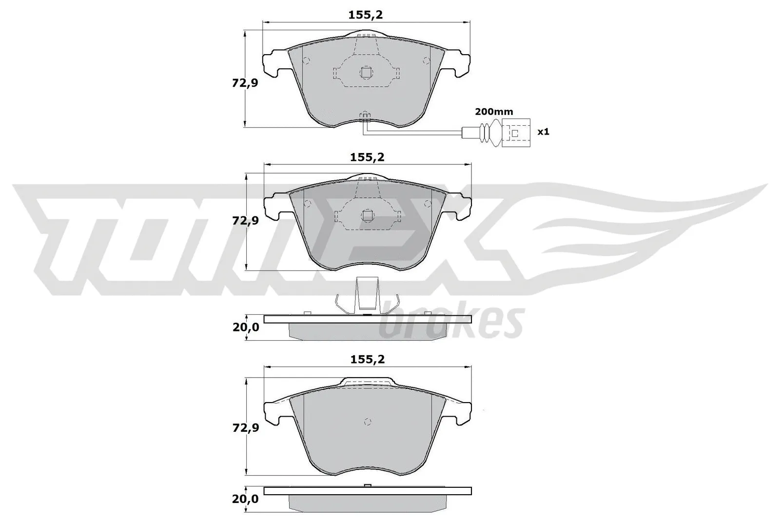 Kit de plaquettes de frein, frein à disque TOMEX Brakes TX 17-12