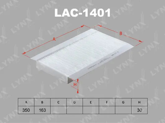 Filtre, air de l'habitacle LYNXAUTO LAC-1401