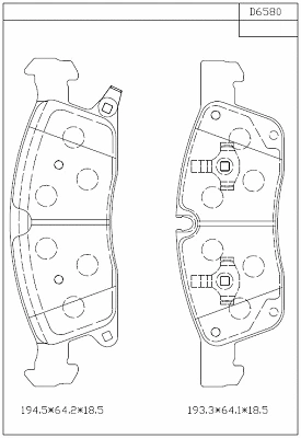Kit de plaquettes de frein, frein à disque ASIMCO KD6580