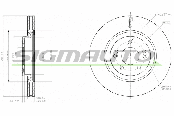 Disque de frein SIGMAUTO DBC199V