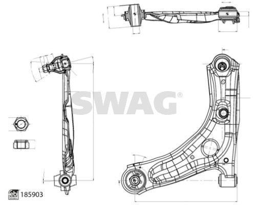 Bras de liaison, suspension de roue SWAG 33 11 0144