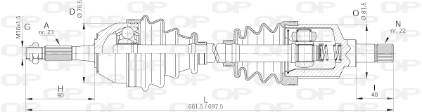 Arbre de transmission OPEN PARTS DRS6142.00