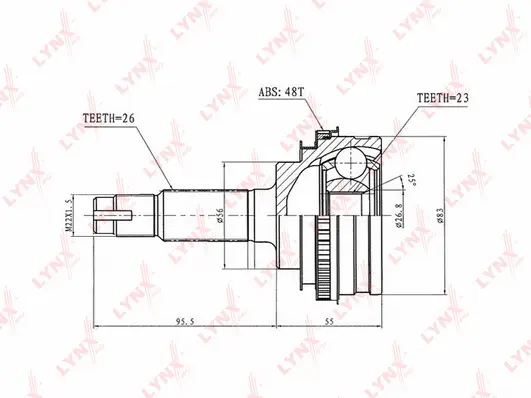 Jeu de joints, arbre de transmission LYNXAUTO CO-7506A