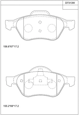 Kit de plaquettes de frein, frein à disque ASIMCO KD7313W