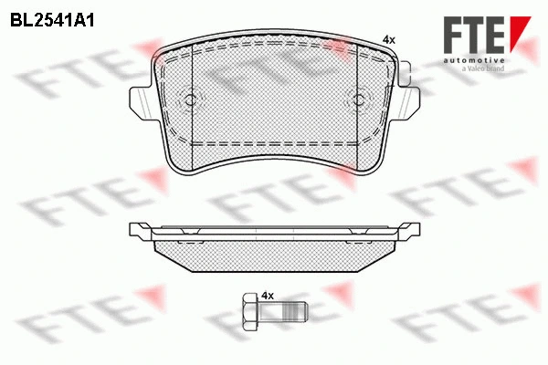 Kit de plaquettes de frein, frein à disque FTE 9010792