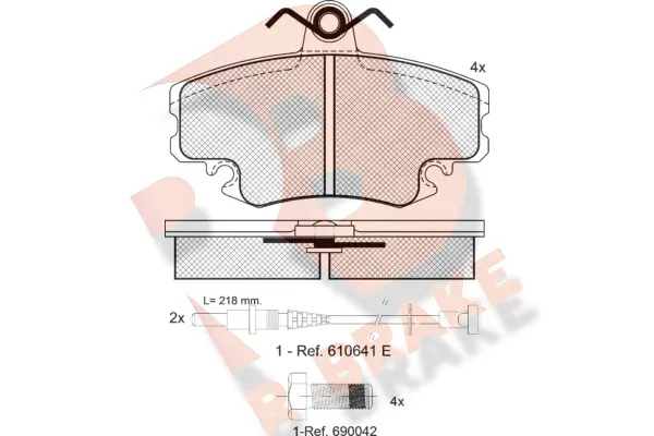 Kit de plaquettes de frein, frein à disque R BRAKE RB0993-700