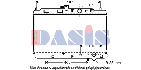 Radiateur, refroidissement du moteur AKS DASIS 100021N