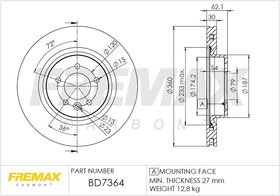 Disque de frein FREMAX BD-7364