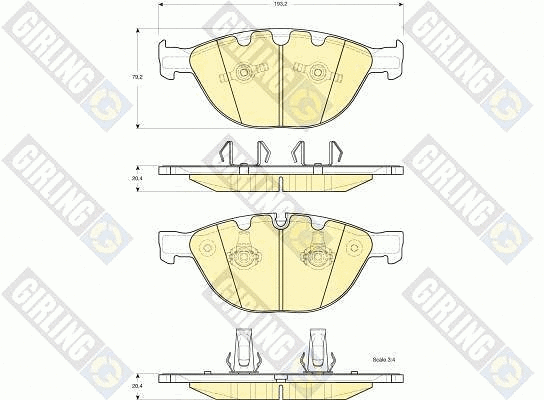 Kit de plaquettes de frein, frein à disque GIRLING 6115582