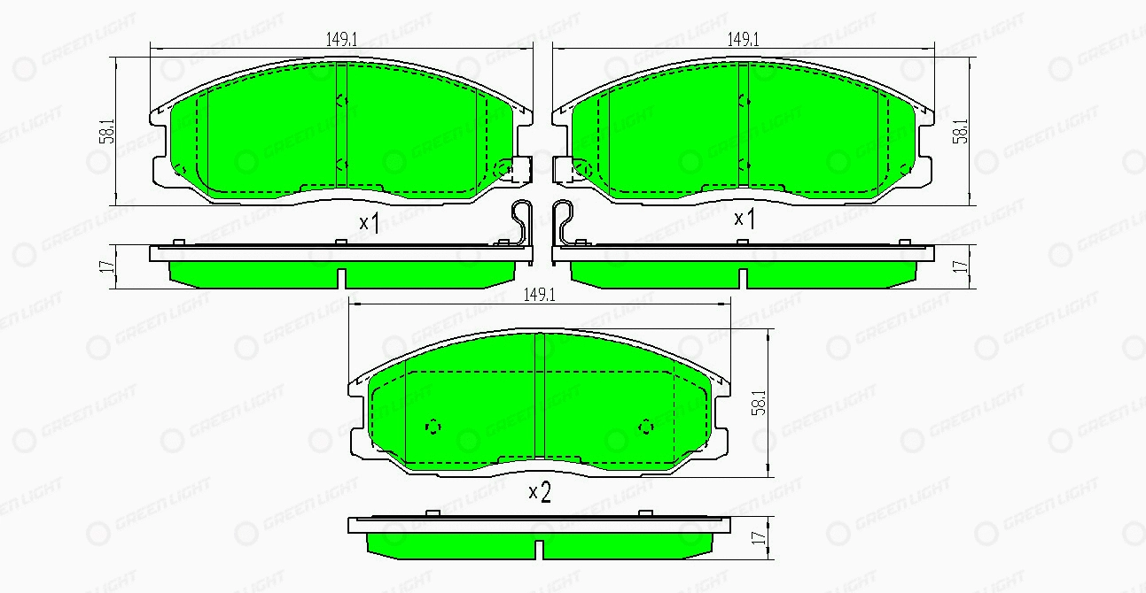 Kit de plaquettes de frein, frein à disque Automotive Adriado GLBP0228