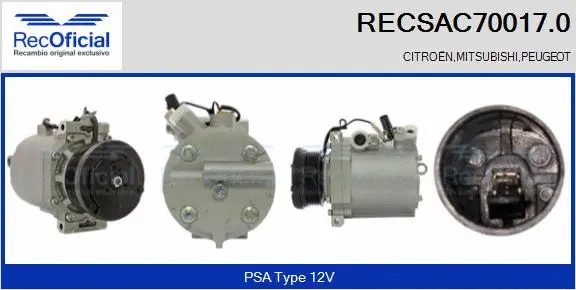 Compresseur, climatisation RECOFICIAL RECSAC70017.0