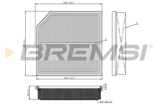 Filtre à air BREMSI FA1096