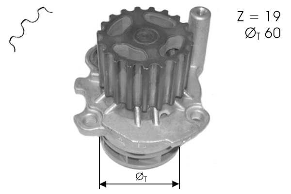 Pompe à eau, refroidissement du moteur TECDRIVE TPAE0059