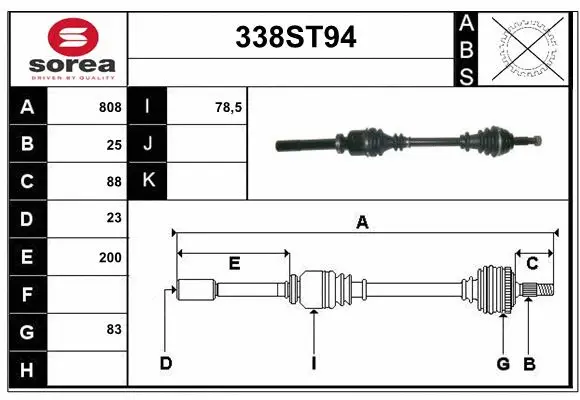 Arbre de transmission STARTCAR 338ST94