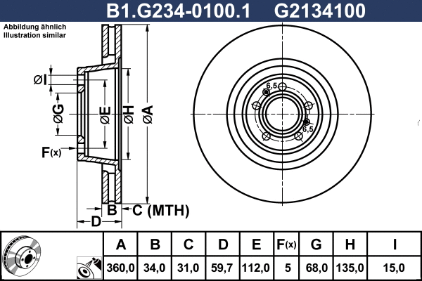 Disque de frein GALFER B1.G234-0100.1