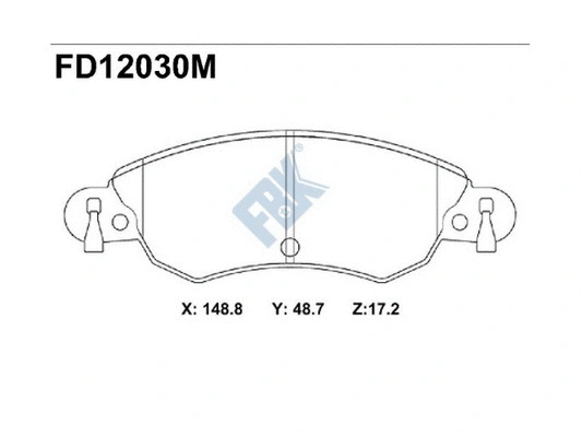Kit de plaquettes de frein, frein à disque FBK FD12030M