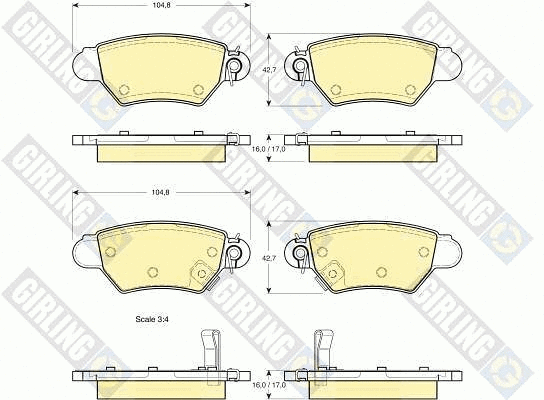 Kit de plaquettes de frein, frein à disque GIRLING 6113524