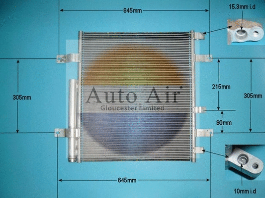 Condenseur, climatisation AUTO AIR GLOUCESTER 16-1386